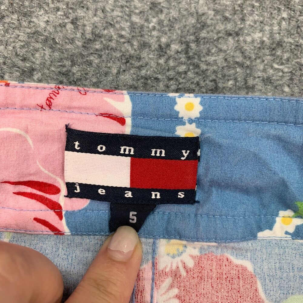 Tommy Jeans Skirt Junior 5 Floral Print Cargo Pockets Stretch Cotton Blend Zip - Picture 4 of 11